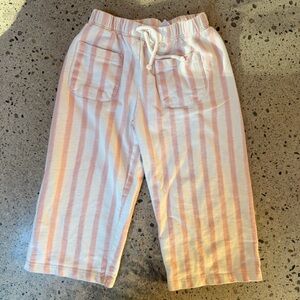 Zara Pink and Cream Striped Pants